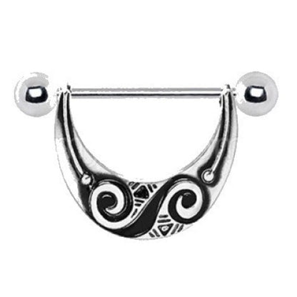 316L Stainless Steel Spiral Tribal Nipple Shield | Fashion Hut Jewelry