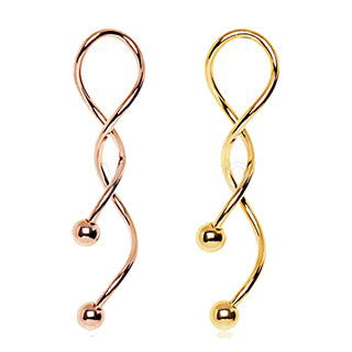 Gold Plated Spiral Navel Rings | Fashion Hut Jewelry