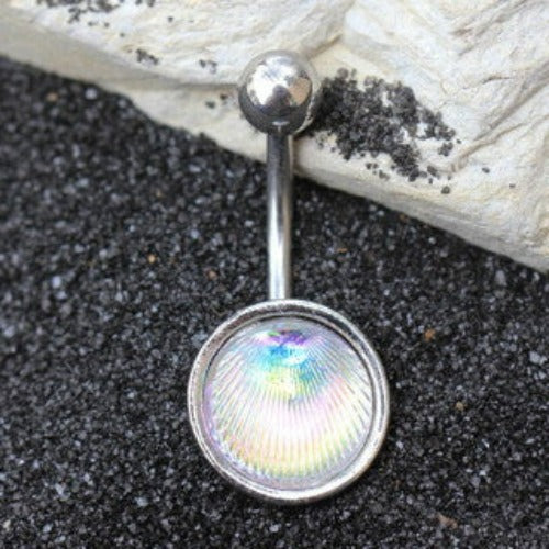 Holographic Shell Navel Ring | Fashion Hut Jewelry