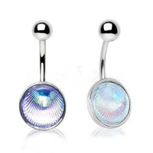 Holographic Shell Navel Ring | Fashion Hut Jewelry