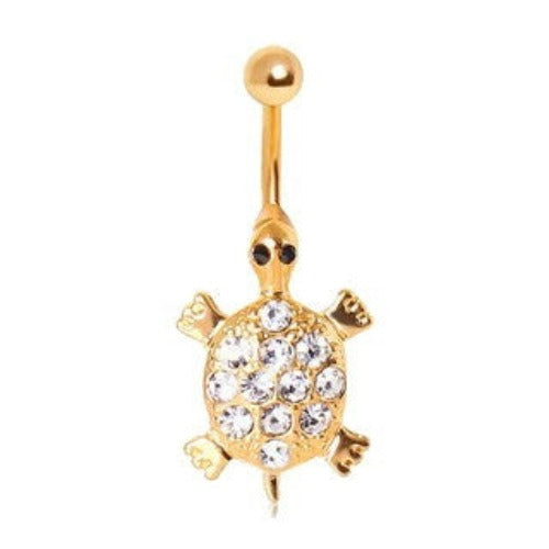 Sea Turtle Gemmed Navel Ring | Fashion Hut Jewelry