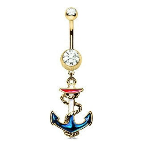 Vintage Anchor Dangle Navel Ring | Fashion Hut Jewelry