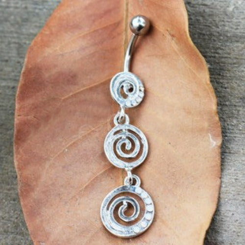Jeweled Coils Dangle Navel Ring | Fashion Hut Jewelry