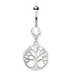 316L Stainless Steel Tree of Life Dangle Navel Ring | Fashion Hut Jewelry