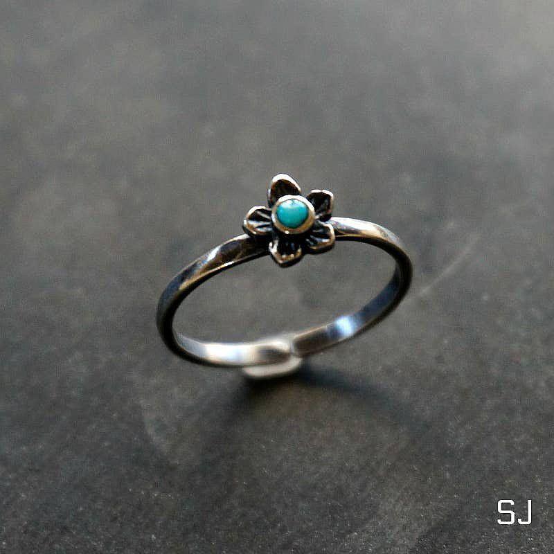 Plumeria Flower Turquoise Ring | Fashion Hut Jewelry