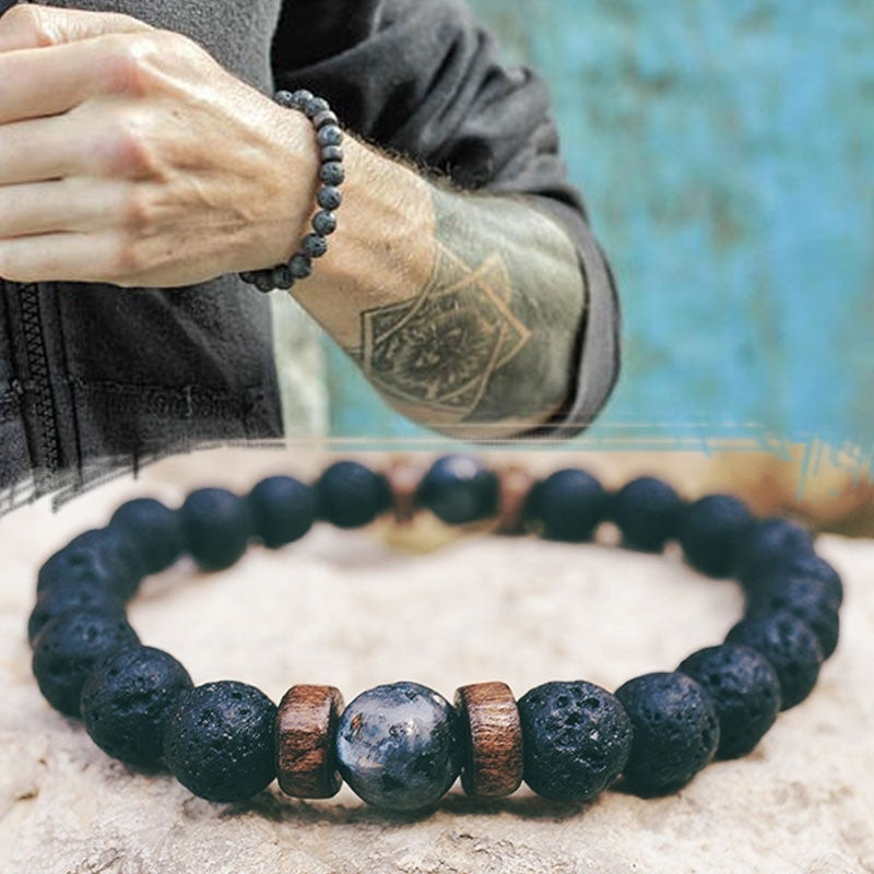 Men's Bracelet Natural Moonstone Bead Tibetan Buddha Bracelet chakra Lava Stone Diffuser Bracelets | Fashion Hut Jewelry
