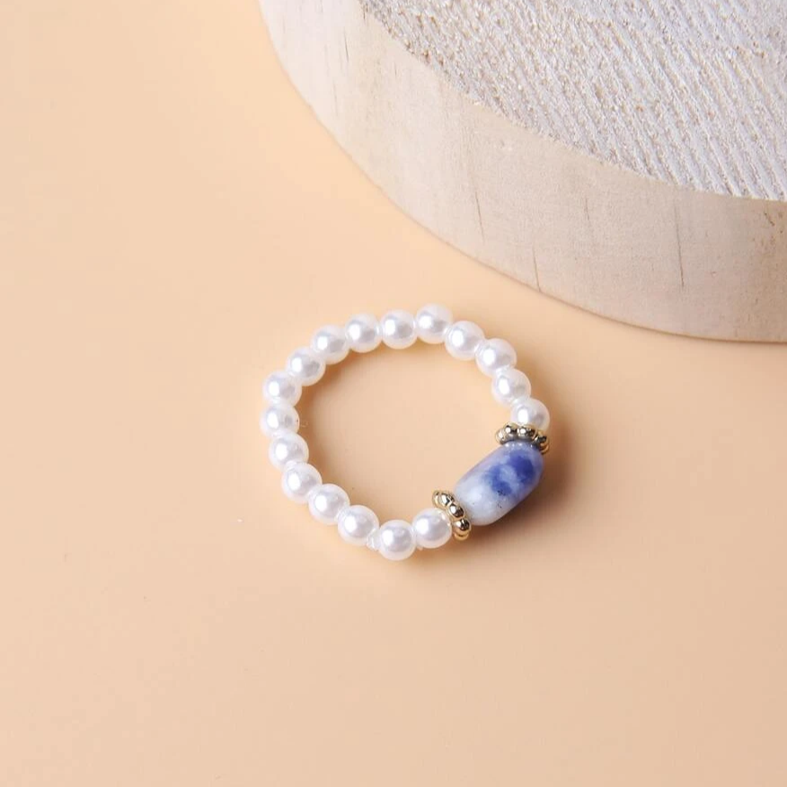 Beaded Pearl Stretch Toe Ring