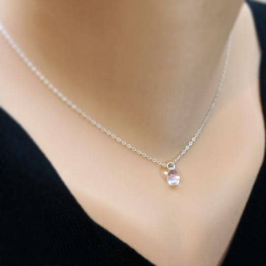 Crystal Raindrop On Sterling Silver Necklace | Fashion Hut Jewelry