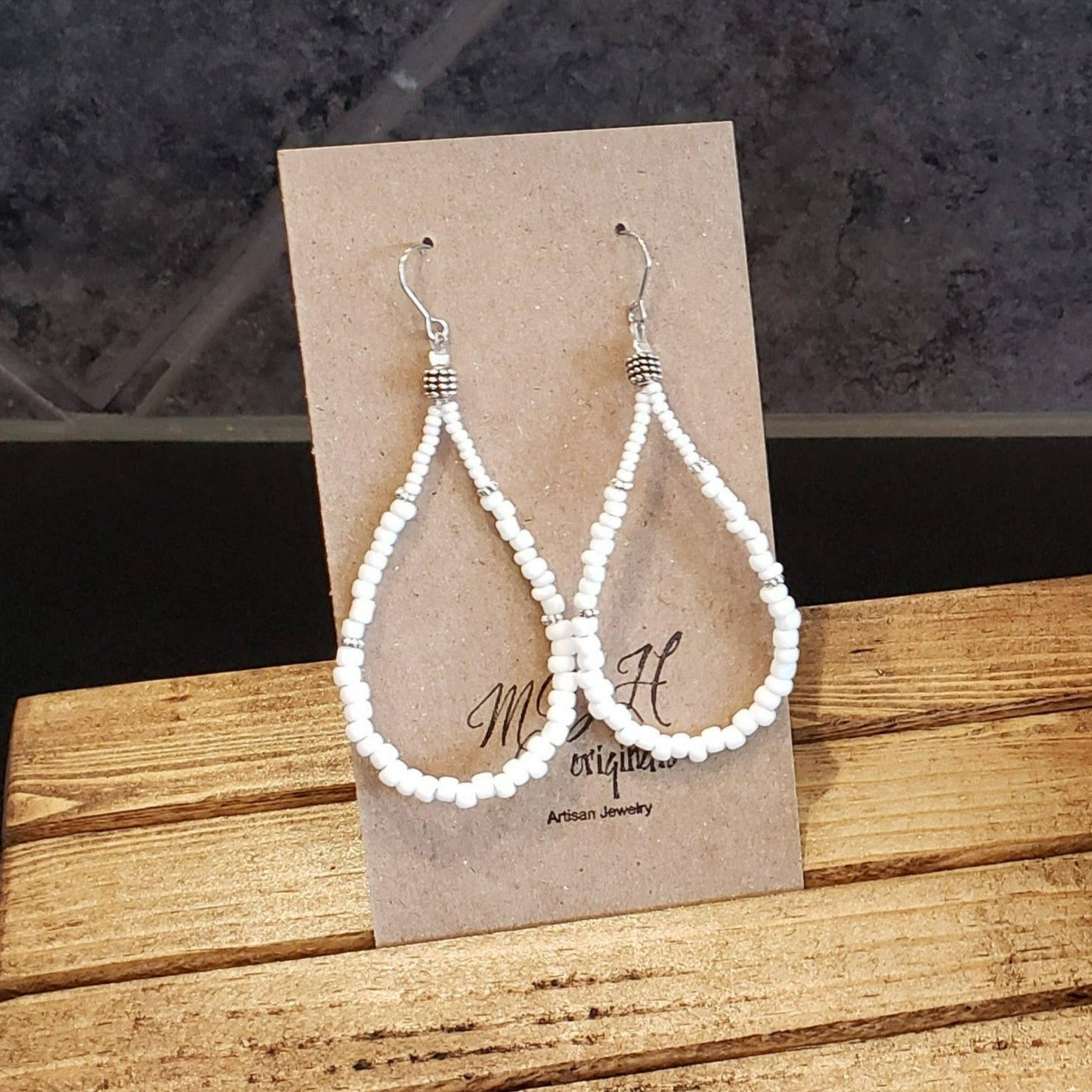 Shirley White Teardrop Earrings | Fashion Hut Jewelry