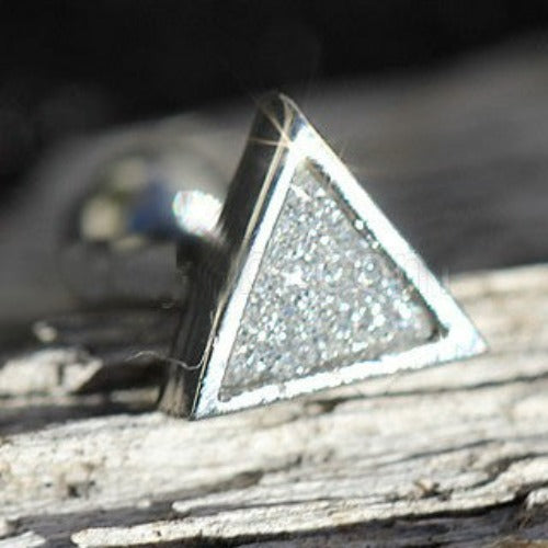 316L Stainless Steel CZ Dust Triangle Cartilage | Fashion Hut Jewelry