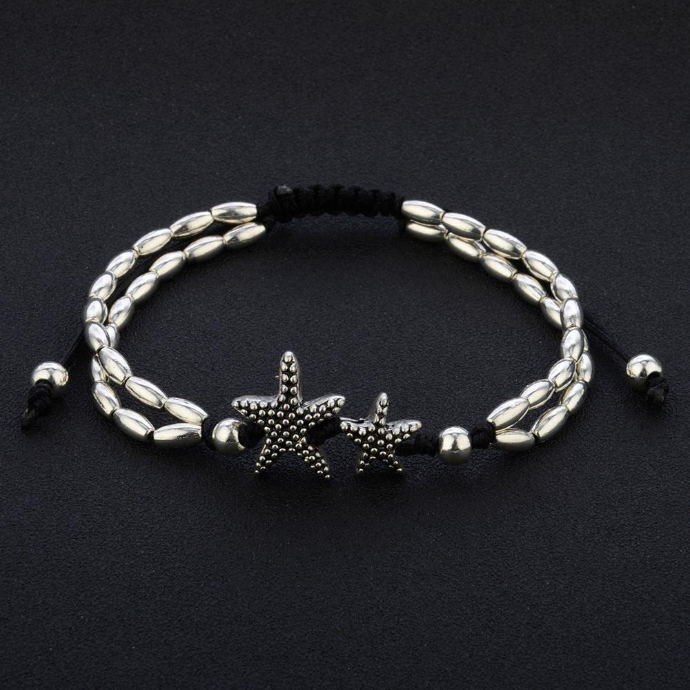 Vintage Double Beaded Starfish Anklet Ankle Bracelet - Fashion Hut Jewelry