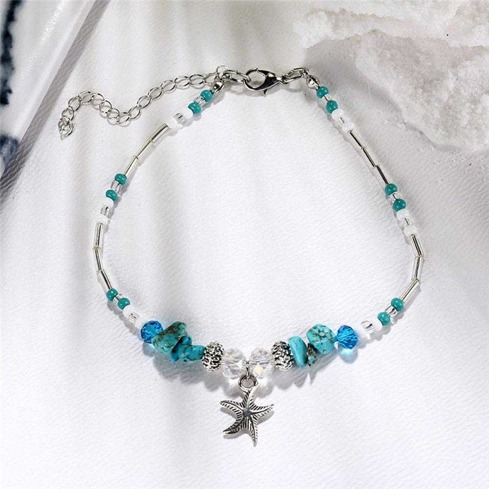 Boho Crystal Starfish Anklet Ankle Bracelet - Fashion Hut Jewelry