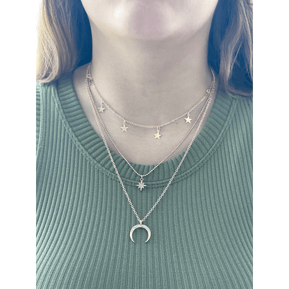 Moon and Star Gazing Layered Necklace | Fashion Hut Jewelry