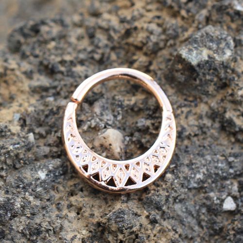Rose Gold Plated Made for Royalty Annealed Tribal Septum Ring - Fashion Hut Jewelry