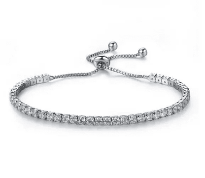 Round Cut Crystal Adjustable Tennis Bracelet | Fashion Hut Jewelry