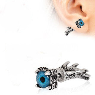 Gothic Dragon Claw Blue Evil Eye Fake Taper | Fashion Hut Jewelry