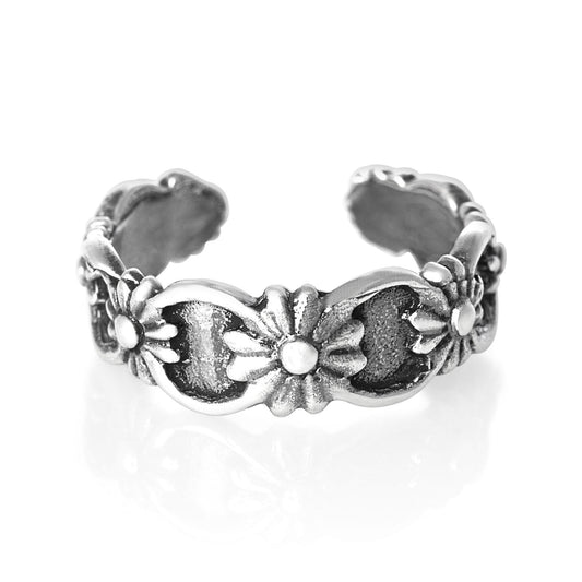 Flowers Sterling Silver Toe Ring | Fashion Hut Jewelry