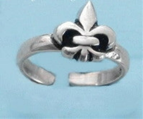 Fleur De Lis Sterling Silver Toe Ring | Fashion Hut Jewelry