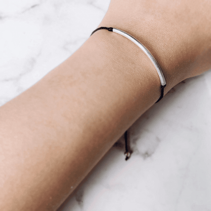 Sterling Silver Tube Waxed Bracelet | Fashion Hut Jewelry