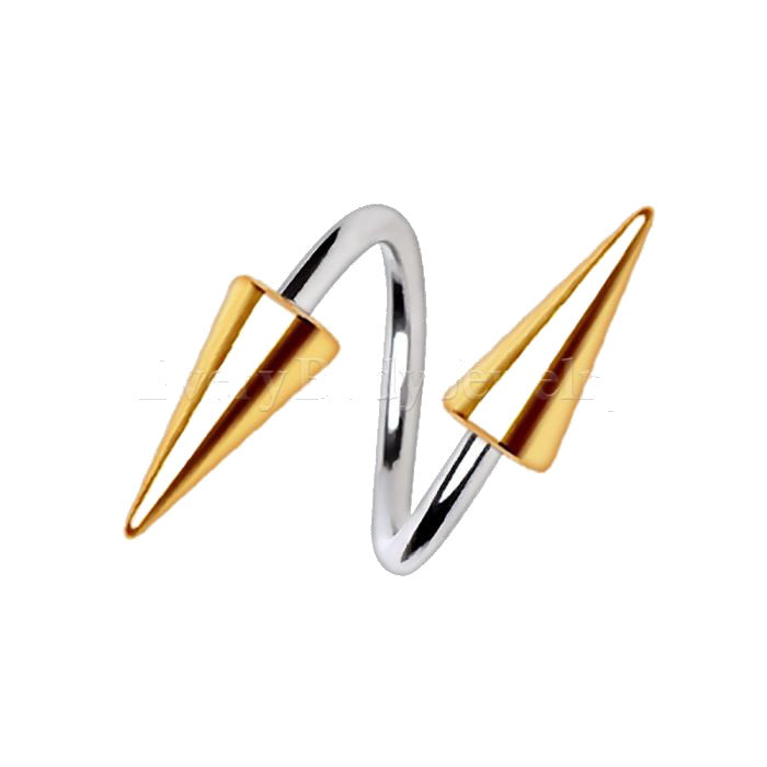 316L Stainless Steel Gold Plated Spike Twist | Fashion Hut Jewelry